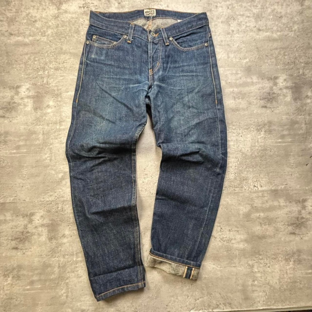 Naked & Famous Selvedge Denim Jeans Mens 30x27 Blue Weird Guy Dirty Fade